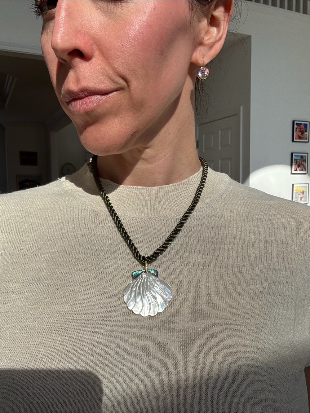 Shell Pendant Rope Necklace by - Picture 2 of 3